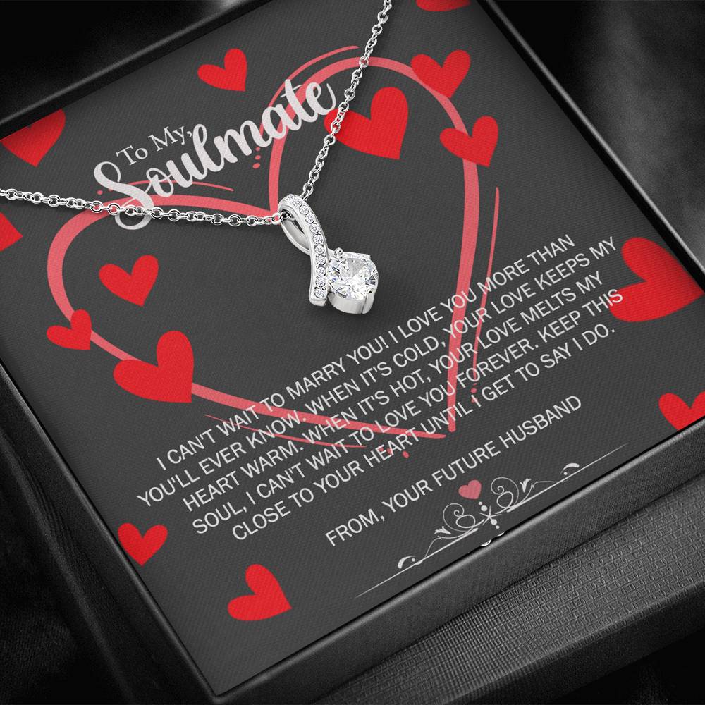 To My Soulmate Necklace for Future Wife Girlfriend Fiancee Anniversary Gift