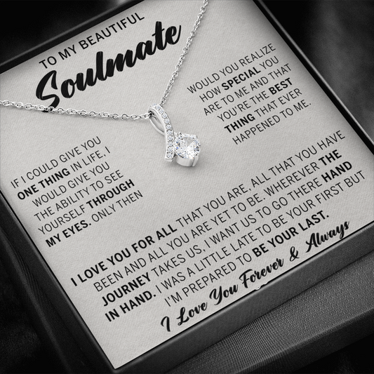 To My Beautiful Soulmate Necklace Jewelry Gift for Soulmate Necklace for Women