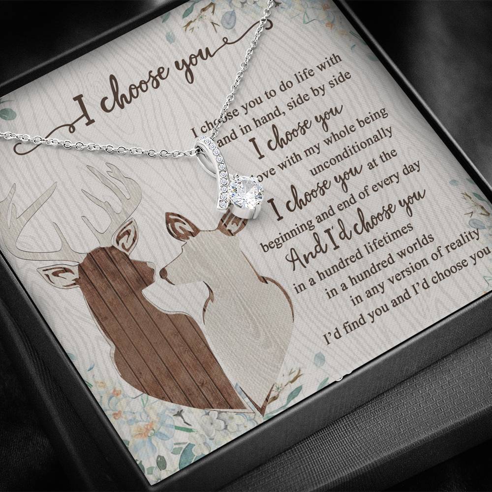 To My Smokin' Hot Doe I Choose You Hunting Couple Alluring Beauty Necklace Gift