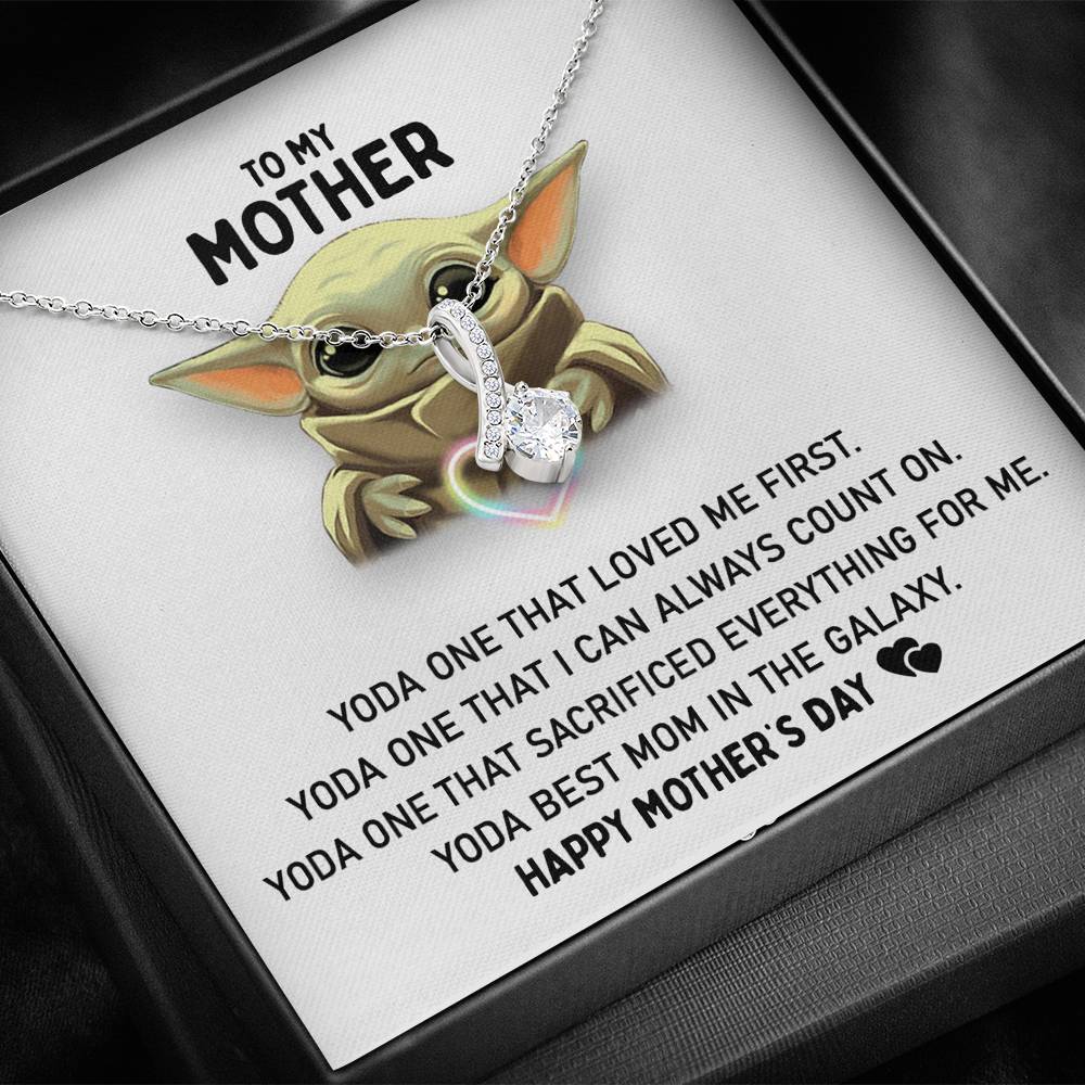Mothers Day Gift Jewelry For Mom Baby Yoda Mom Gift Alluring Beauty Necklace