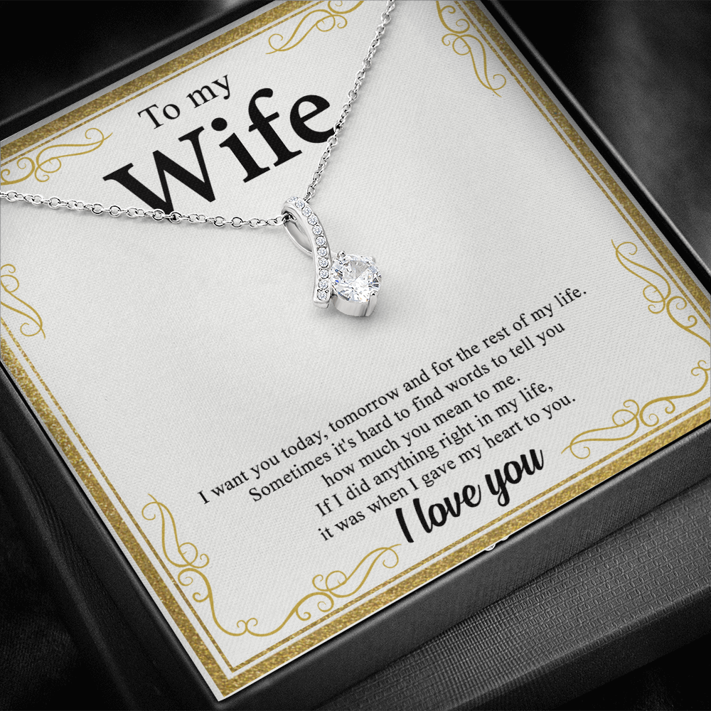 To My Wife Alluring Love Necklace Gift for Wife Valentines Day Gift for Her