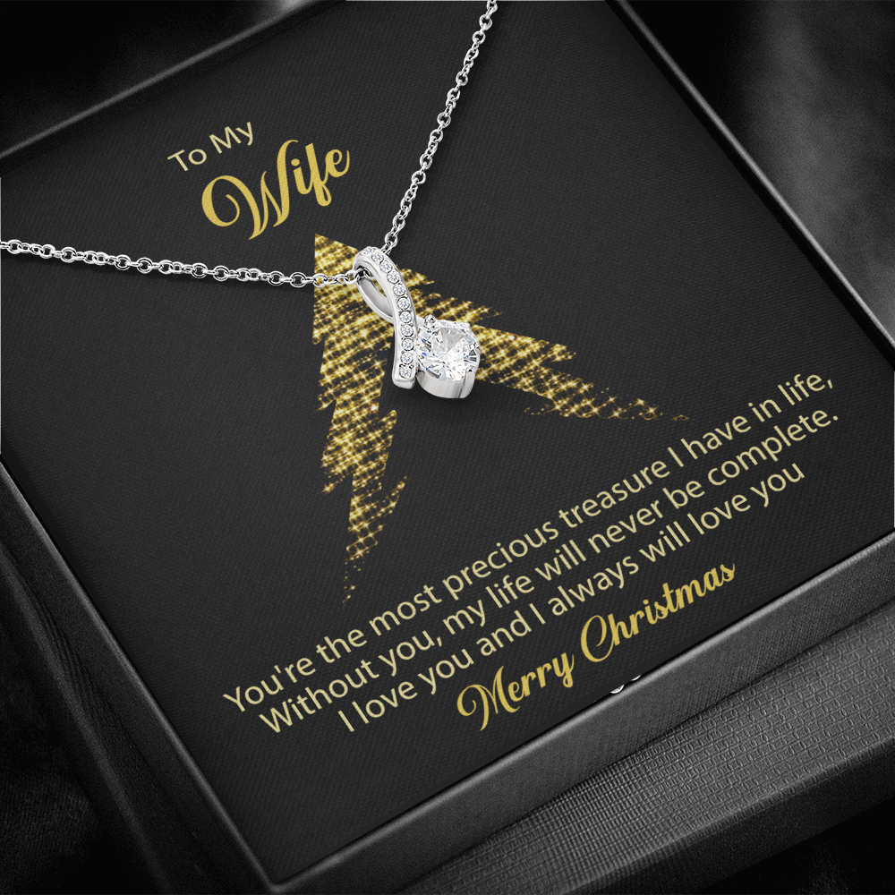 To My Wife Necklace For Women Merry Christmas Gifts for Wife Necklace For Wife
