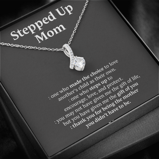 Inspirational StepMom Gifts Stepped Up Mom Necklace Birthday Gift for Bonus Mom 174792734313
