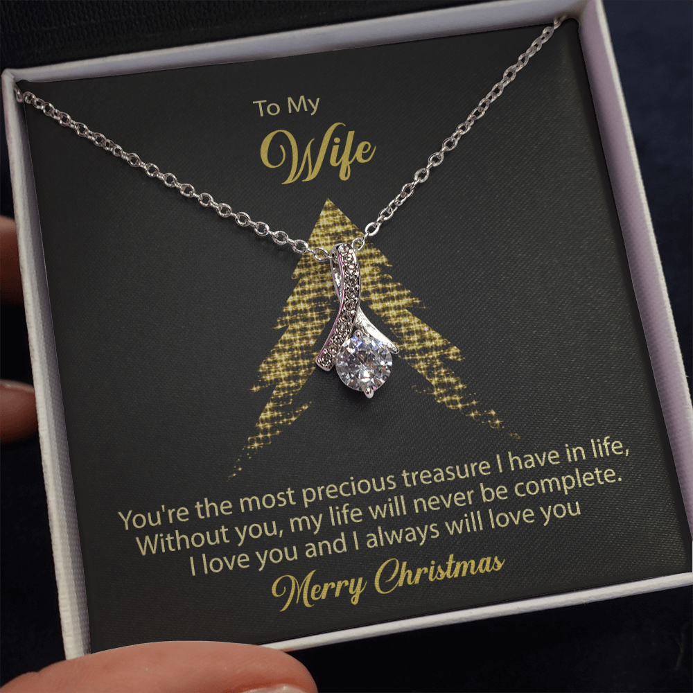 To My Wife Necklace For Women Merry Christmas Gifts for Wife Necklace For Wife