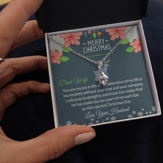 To My Wife Necklace For Women Merry Christmas Present for Wife Necklace For Wife