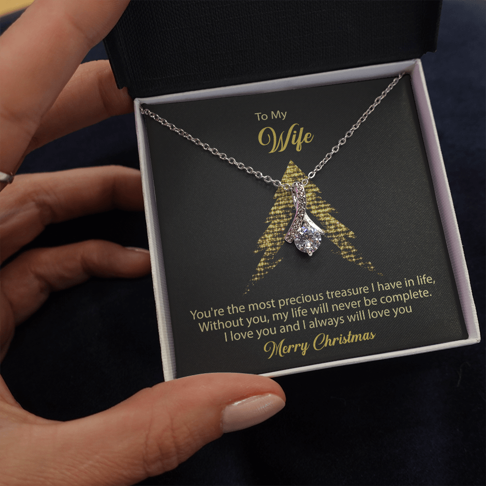 To My Wife Necklace For Women Merry Christmas Gifts for Wife Necklace For Wife