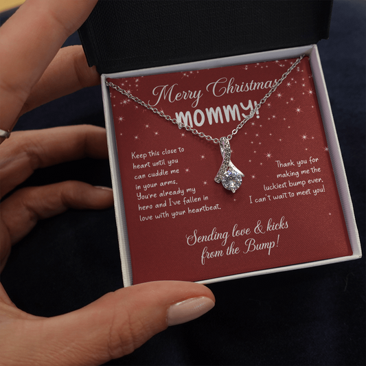 To My Mom Christmas Necklace Christmas Gift For Mom To Be First Time Mommy Gift