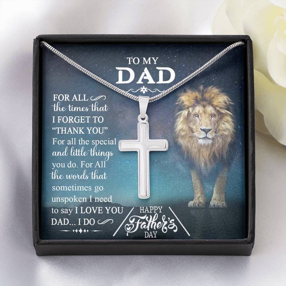 Lion Son to Dad Pendant, Fathers Day Necklace for Dad Father Jewelry for Mens