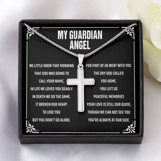 My Guardian Angel Cross Pendant Necklace Gift for Man Jewelry for Girls