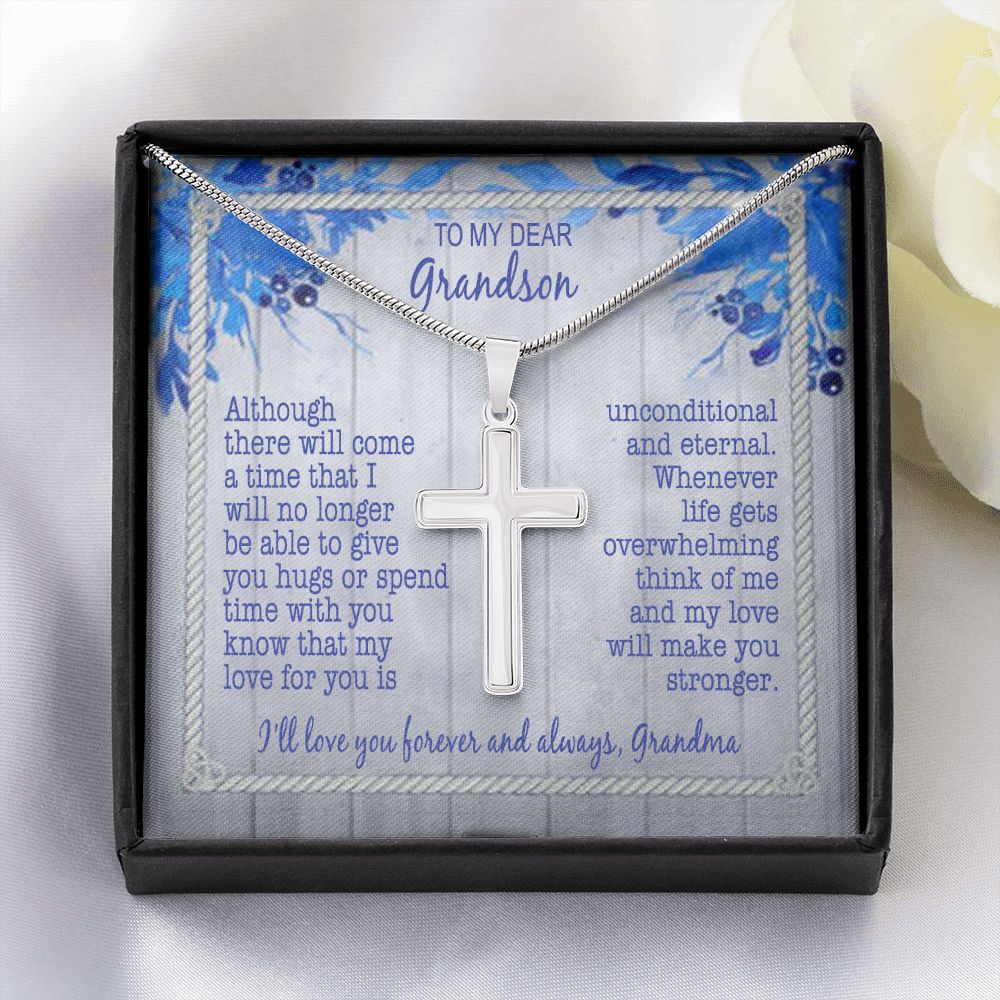 To My Grandson Gift for Grandson Grandson Birthday for Grandson Cross Necklace 175220749551