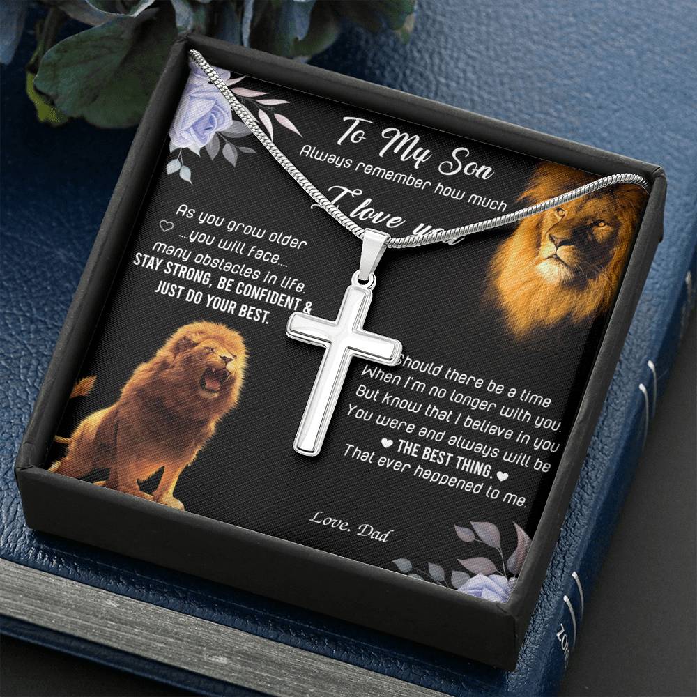 Lion Father To Son Necklace from Dad Gifts Son's Birthday Communion Graduation