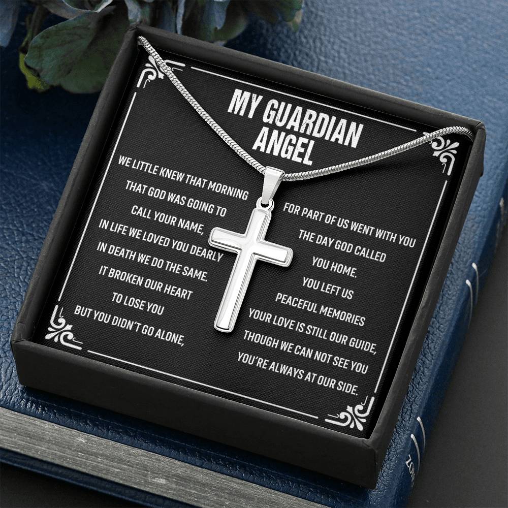 My Guardian Angel Cross Pendant Necklace Gift for Man Jewelry for Girls