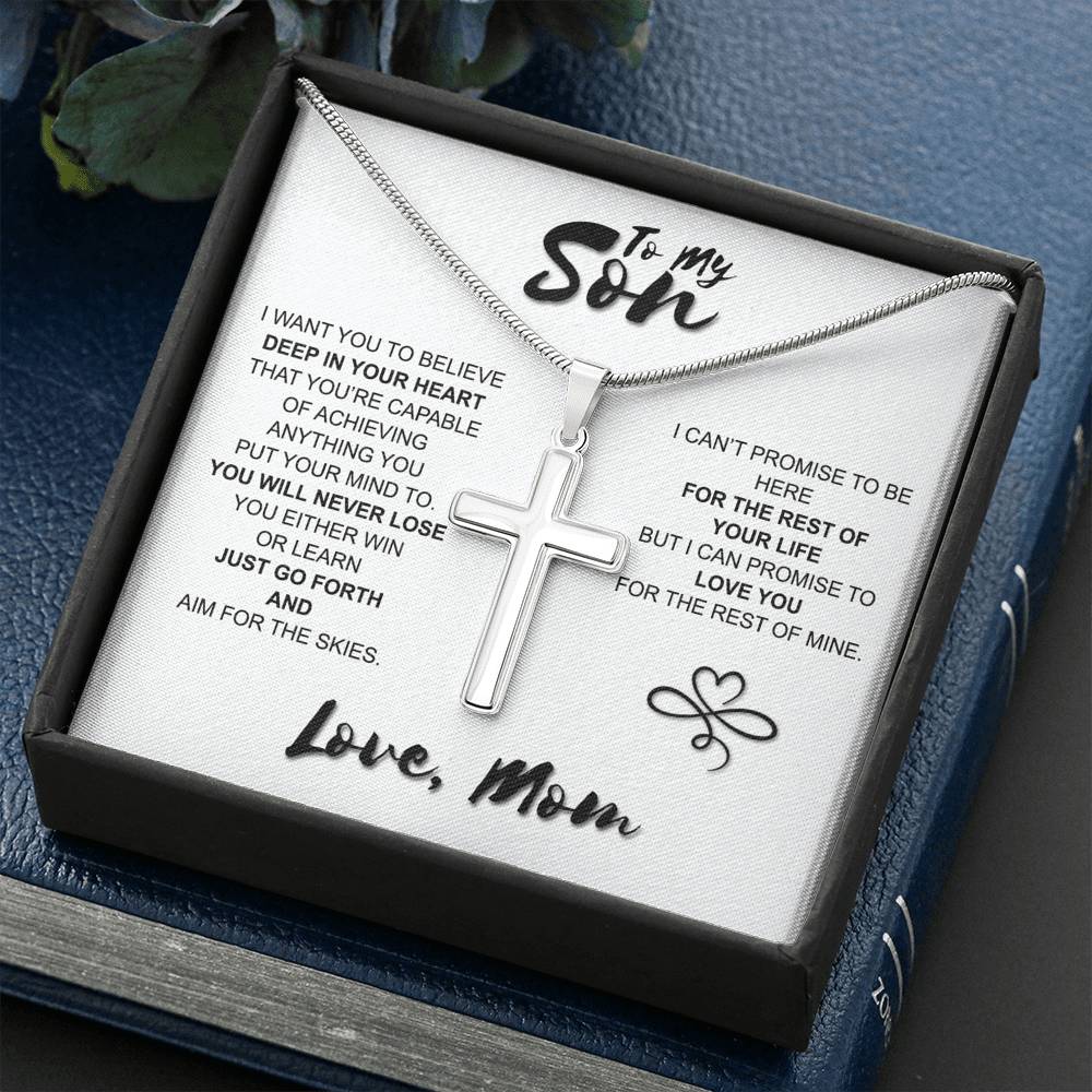 To My Son Gift Cross Necklace Sentimental Gift For My Son Jewelry Gift From Mom