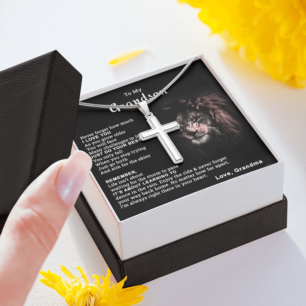 To My Grandson Cross Necklace From Grandma Gift For Grandson Graduation Gift 175220736548