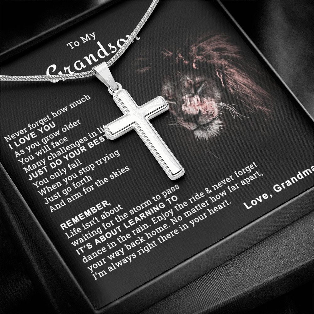 To My Grandson Cross Necklace From Grandma Gift For Grandson Graduation Gift 175220736548