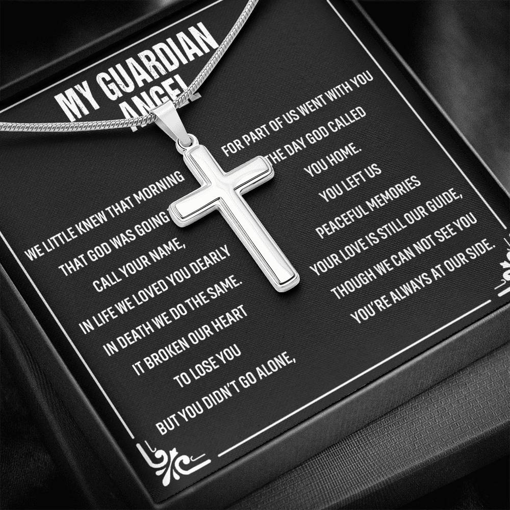 My Guardian Angel Cross Pendant Necklace Gift for Man Jewelry for Girls
