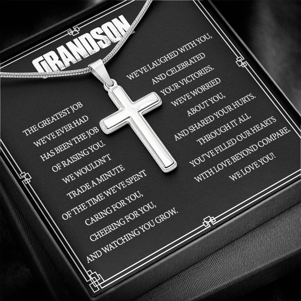 To My Grandson Cross Jewelry Necklace for Grandson Birthday Gift for Grandson 175220753087