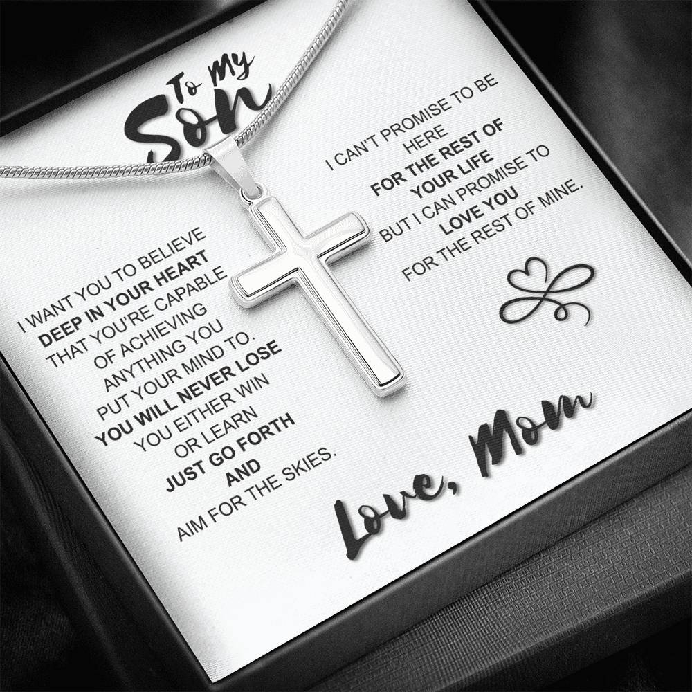 To My Son Gift Cross Necklace Sentimental Gift For My Son Jewelry Gift From Mom