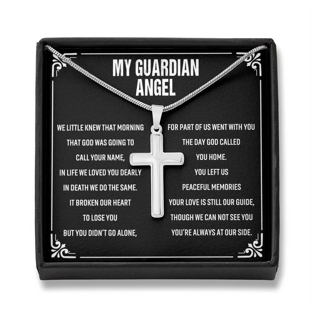 My Guardian Angel Cross Pendant Necklace Gift for Man Jewelry for Girls