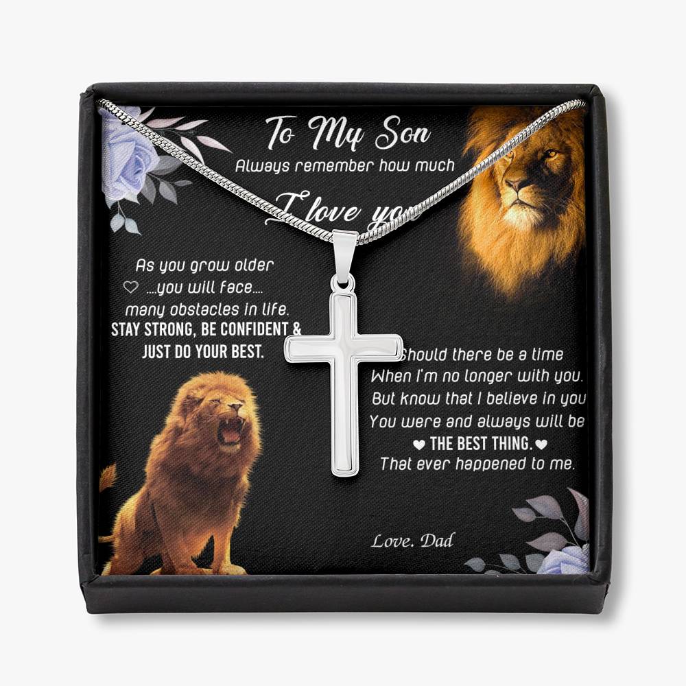 Lion Father To Son Necklace from Dad Gifts Son's Birthday Communion Graduation