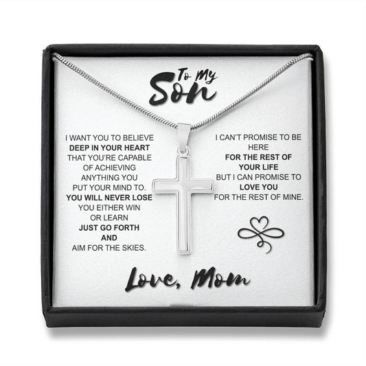 To My Son Gift Cross Necklace Sentimental Gift For My Son Jewelry Gift From Mom
