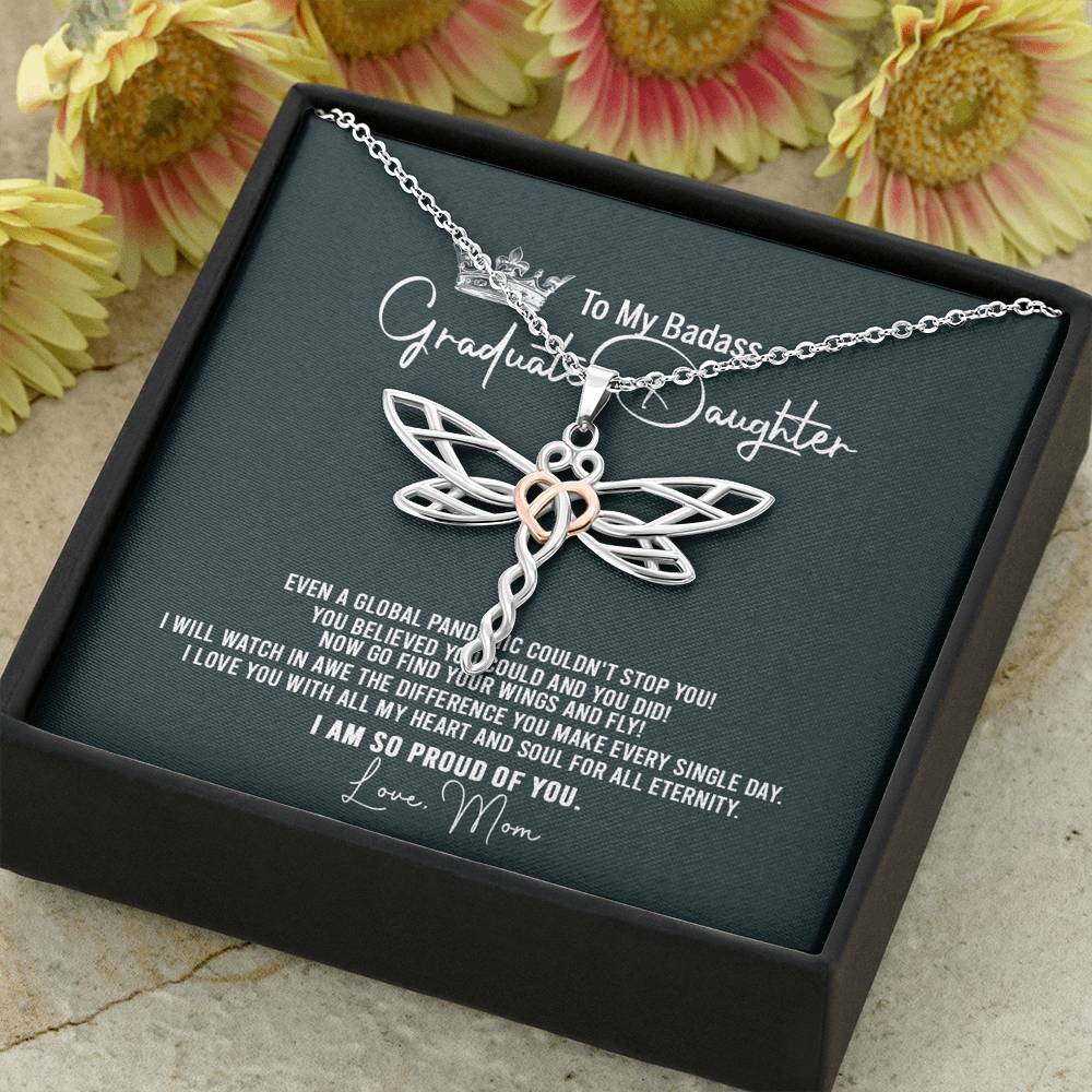 Badass Graduation Gift For Daughter, Graduation Gift, Dragonfly Dream Necklace