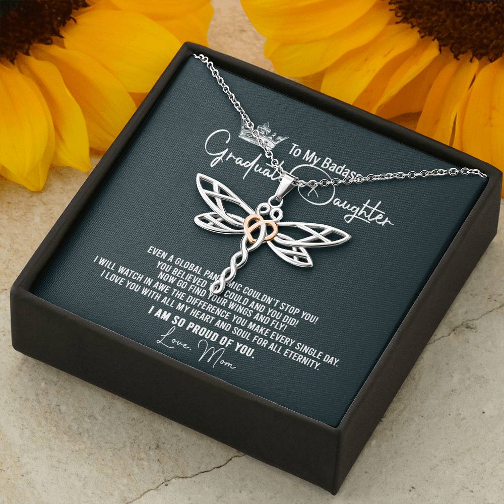 Badass Graduation Gift For Daughter, Graduation Gift, Dragonfly Dream Necklace