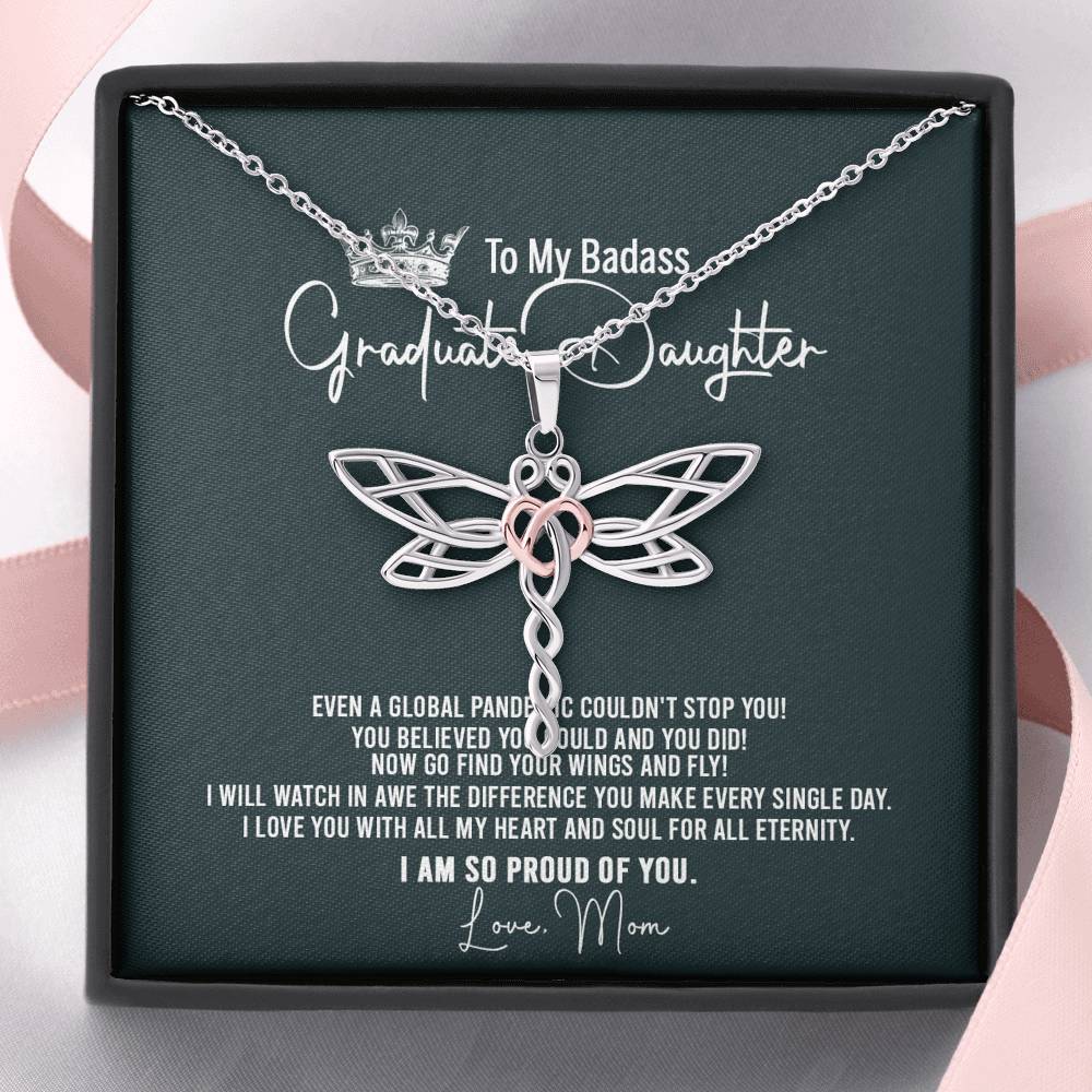 Badass Graduation Gift For Daughter, Graduation Gift, Dragonfly Dream Necklace