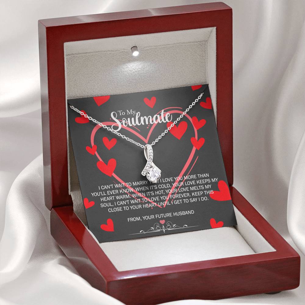 To My Soulmate Necklace for Future Wife Girlfriend Fiancee Anniversary Gift