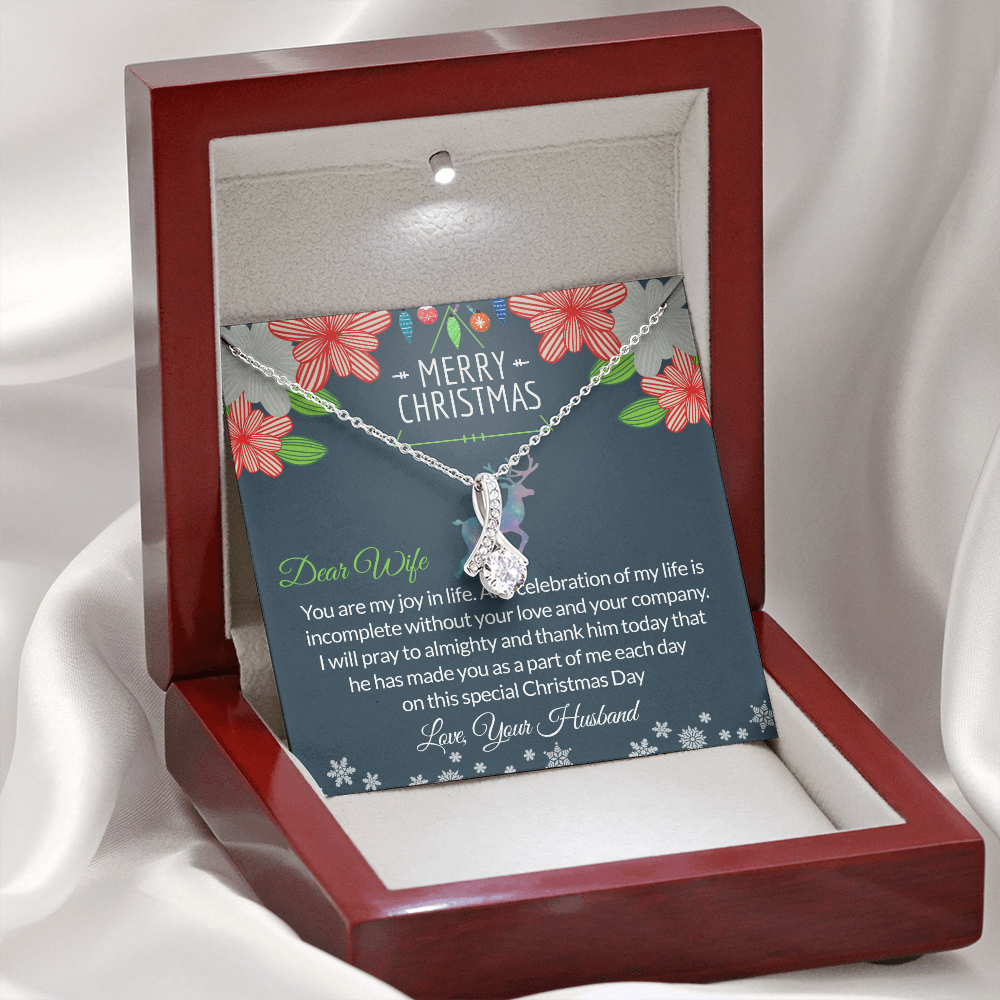To My Wife Necklace For Women Merry Christmas Present for Wife Necklace For Wife