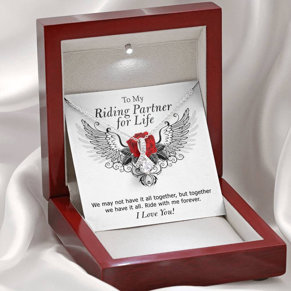 To My Riding Partner For Life Necklace, Motorcycle Gift Soulmate Girlfriend Wife
