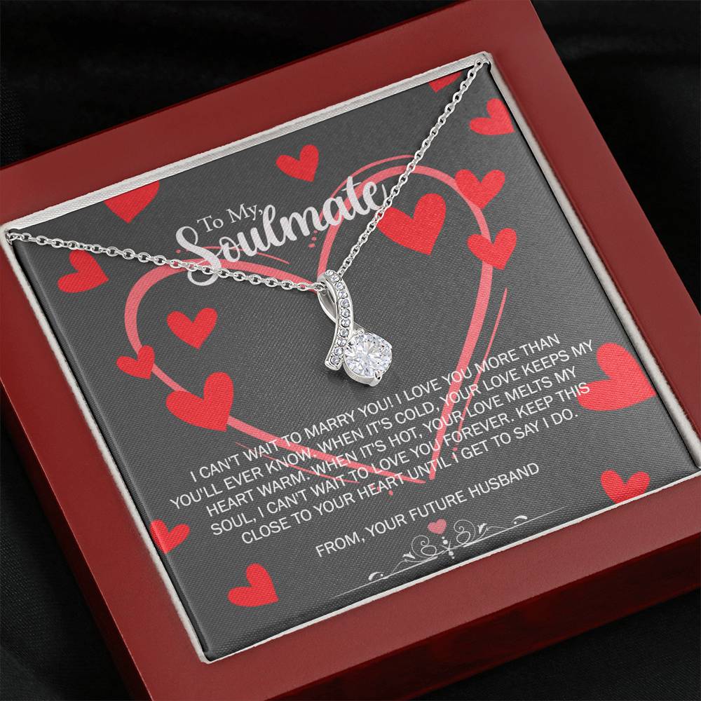 To My Soulmate Necklace for Future Wife Girlfriend Fiancee Anniversary Gift