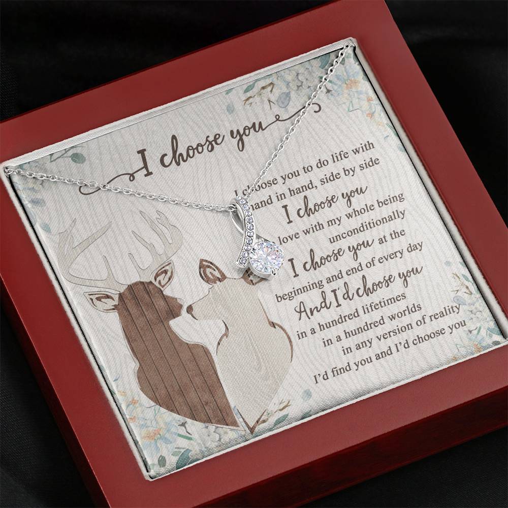 To My Smokin' Hot Doe I Choose You Hunting Couple Alluring Beauty Necklace Gift