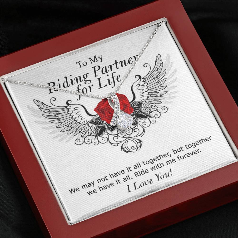 To My Riding Partner For Life Necklace, Motorcycle Gift Soulmate Girlfriend Wife