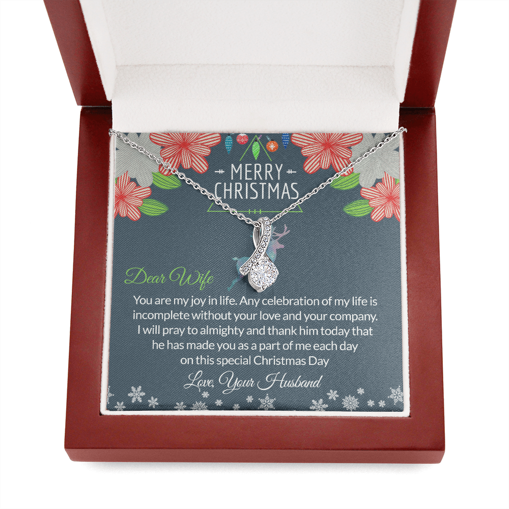 To My Wife Necklace For Women Merry Christmas Present for Wife Necklace For Wife