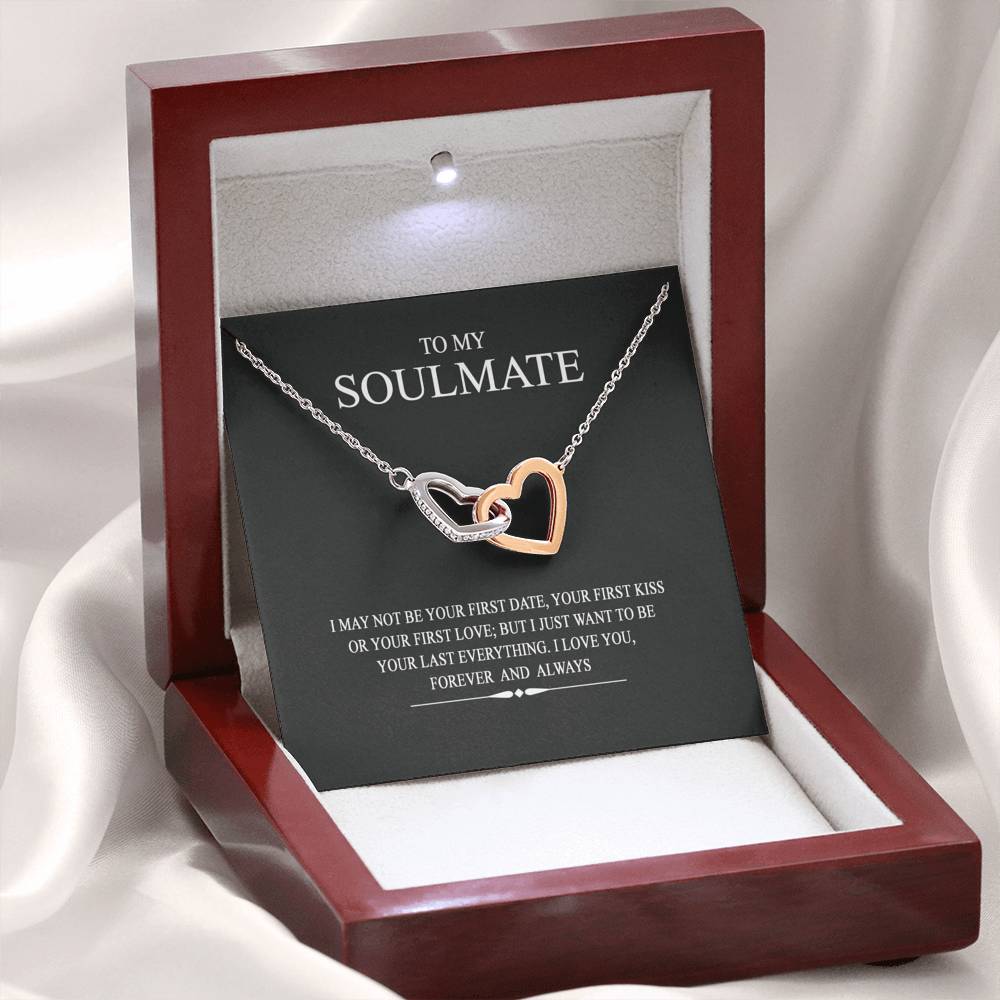 To My Soulmate Wife Girl Your Last Everything Interlocking Necklace Pendant