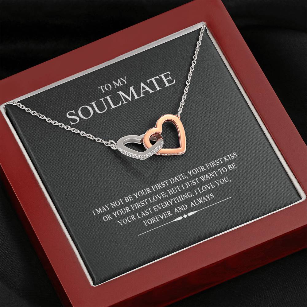 To My Soulmate Wife Girl Your Last Everything Interlocking Necklace Pendant