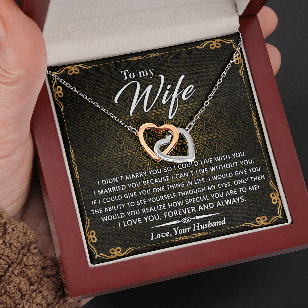 To My Wife Necklace Gift For Wife interlocking hearts necklace 1608