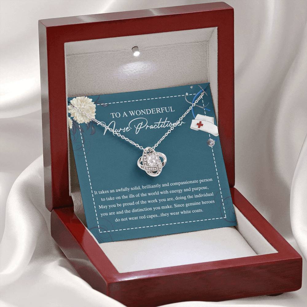 To My Nurse Practitioner Necklace with Box Message Card, Gift For Nurse Jewelry