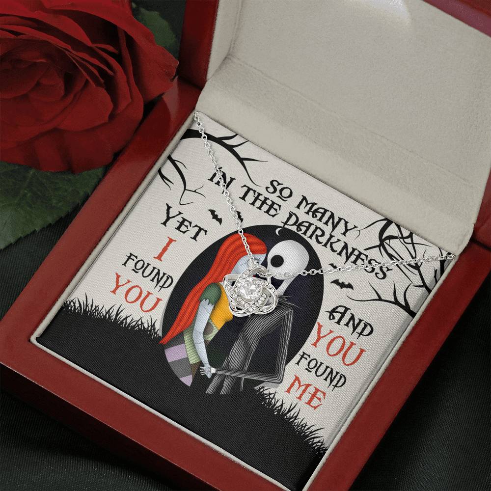 Jack and Sally Necklace, Gift for Girlfriend Soulmate Fiance Halloween Christmas