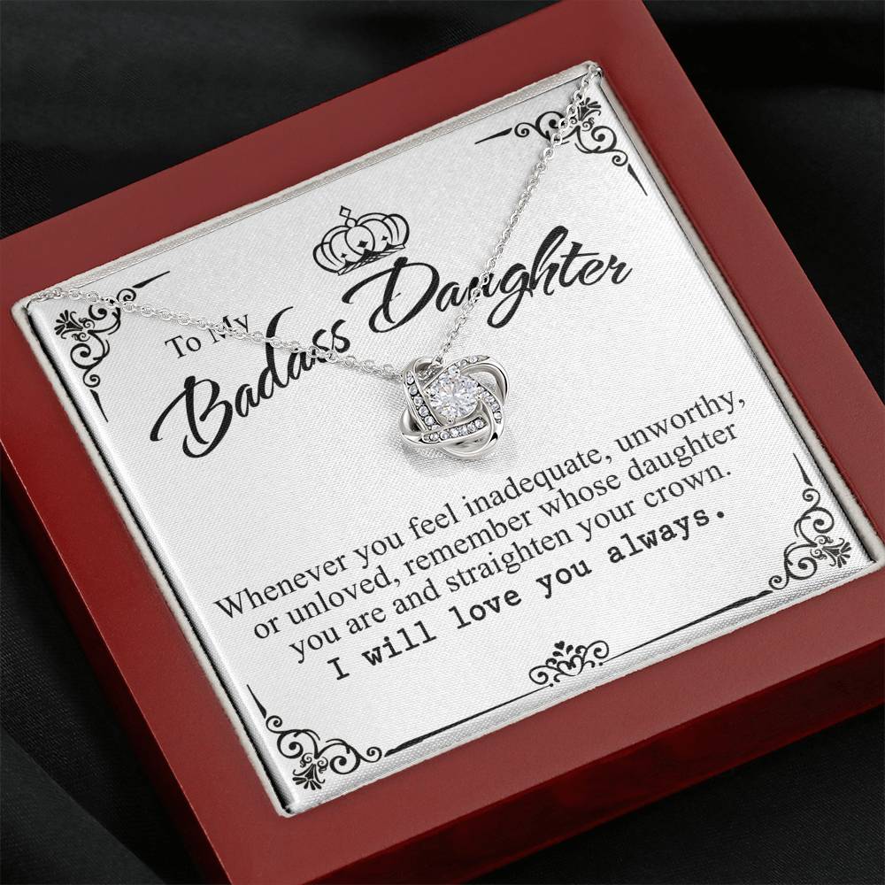 To My Badass Daughter Necklace From Mom And Dad I Love You Message Car In A Box