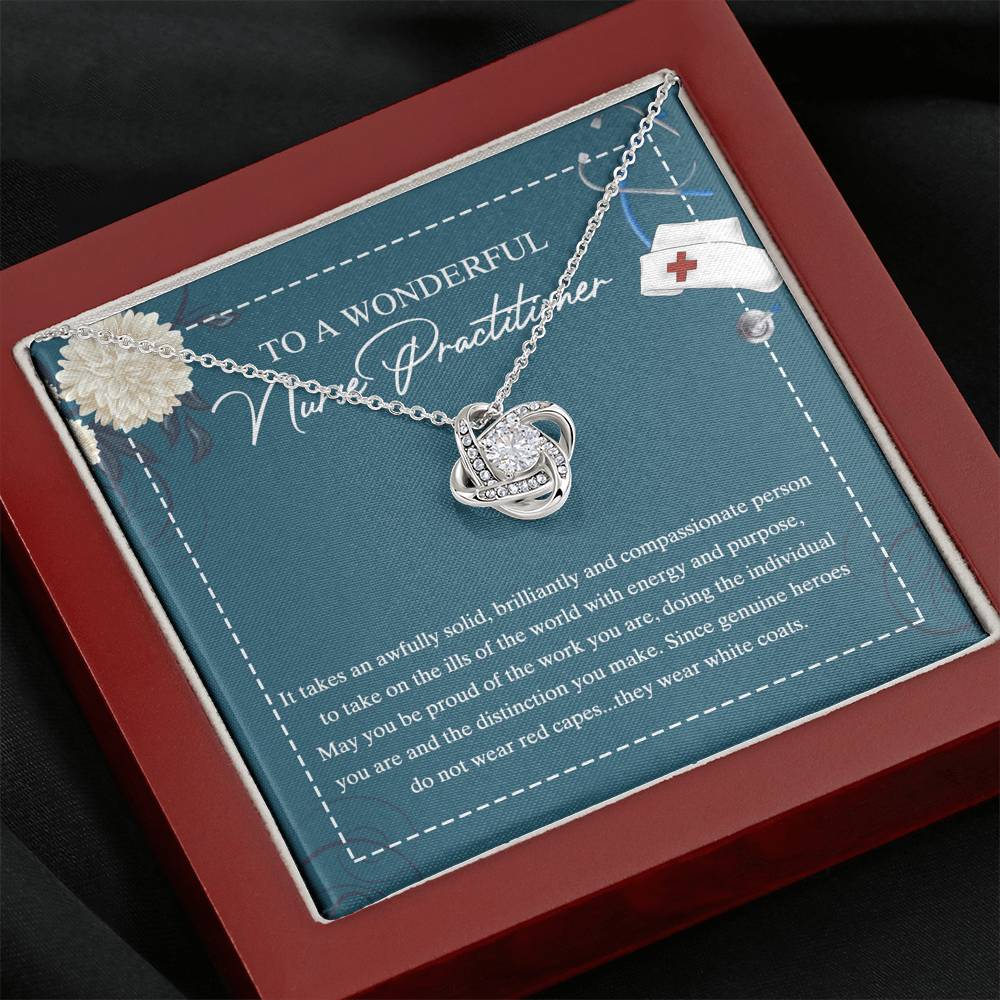 To My Nurse Practitioner Necklace with Box Message Card, Gift For Nurse Jewelry