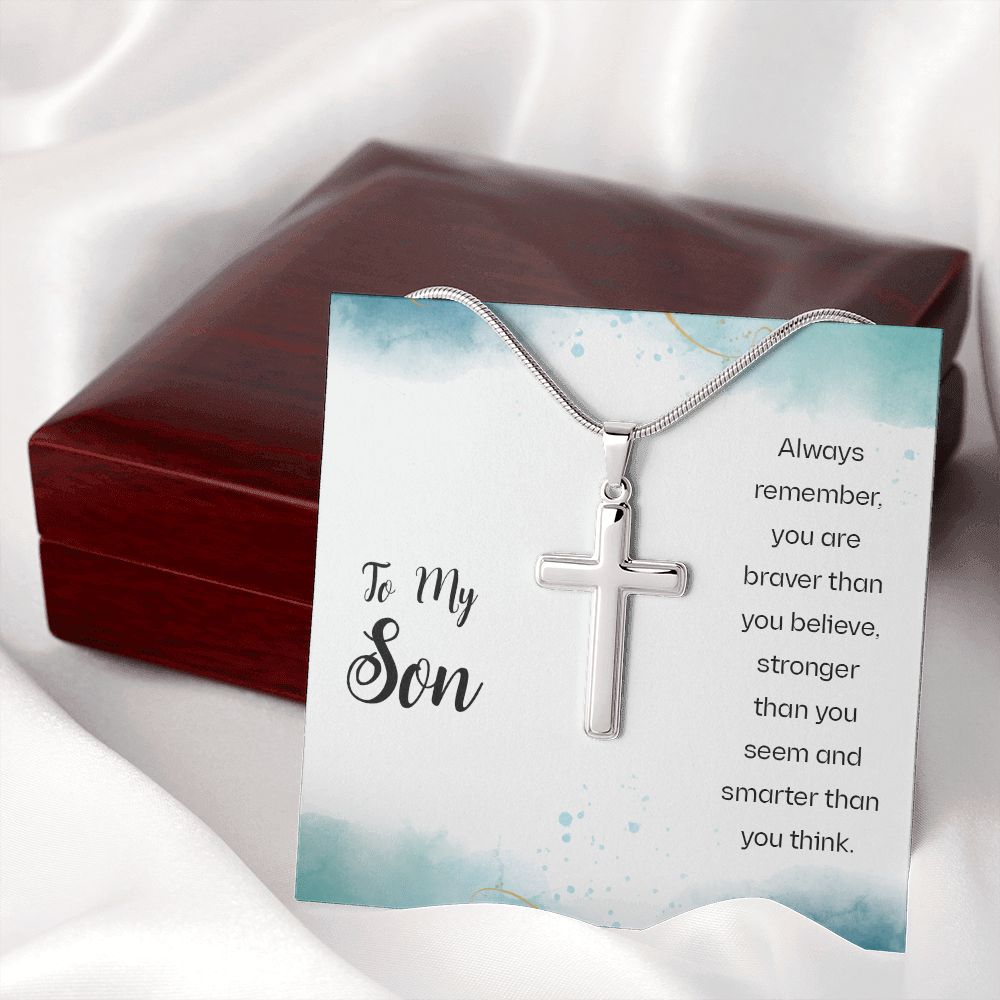 To My Son Necklace From Mom and Dad Jewelry Son Gifts From Mom and Dad, Mother and Son Necklace, Birthday Gift For My Son Graduation Christmas Cuban Link Chain Necklace Present