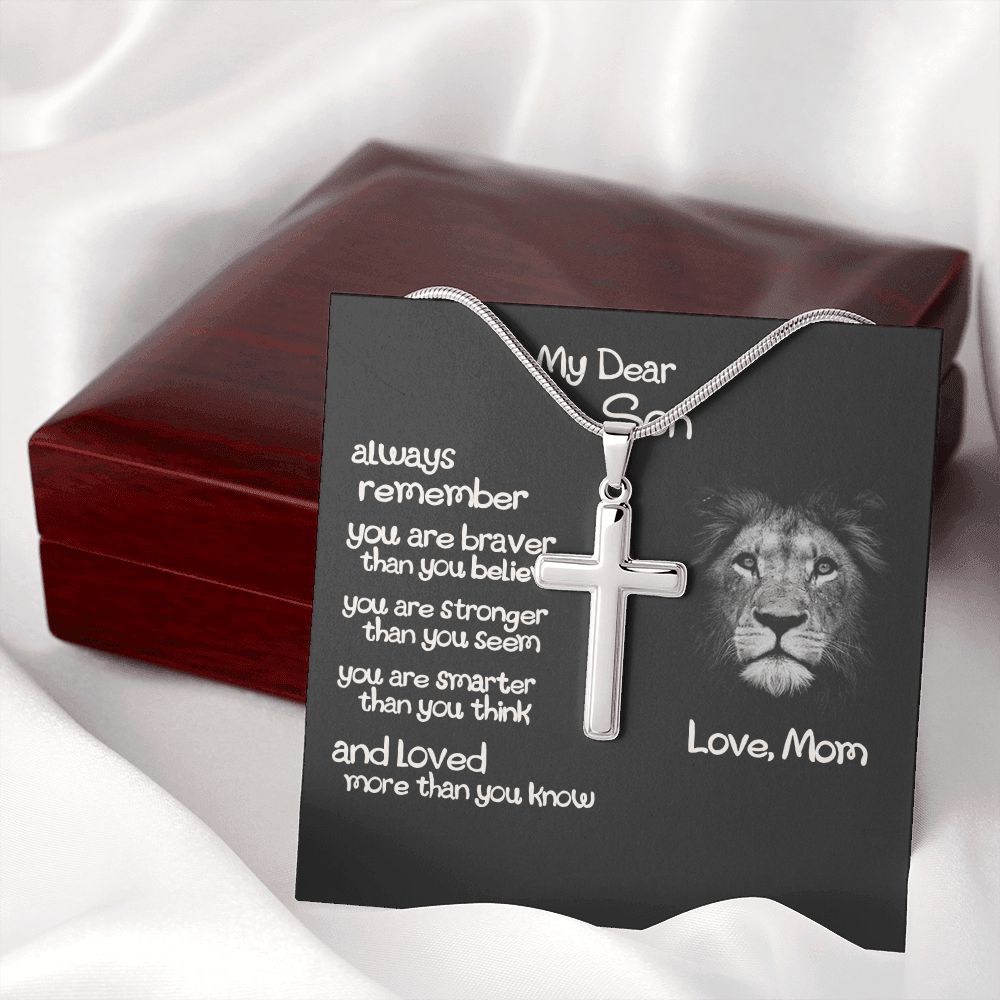 To My Son Necklace From Mom and Dad Jewelry Son Gifts From Mom and Dad, Mother and Son Necklace, Birthday Gift For My Son Graduation Christmas Cuban Link Chain Necklace Present