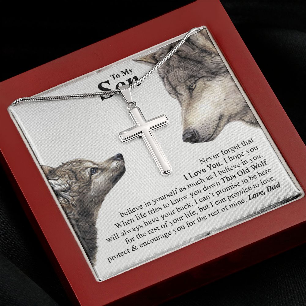 To My Son Necklace From Mom and Dad Jewelry Son Gifts From Mom and Dad, Mother and Son Necklace, Birthday Gift For My Son Graduation Christmas Stainless Steel Cross Necklace Present for Son