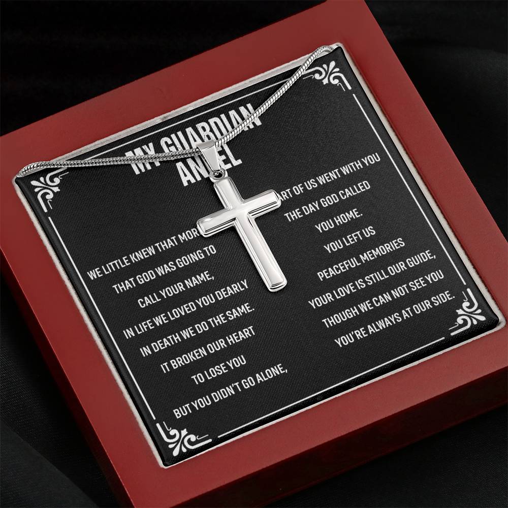 My Guardian Angel Cross Pendant Necklace Gift for Man Jewelry for Girls