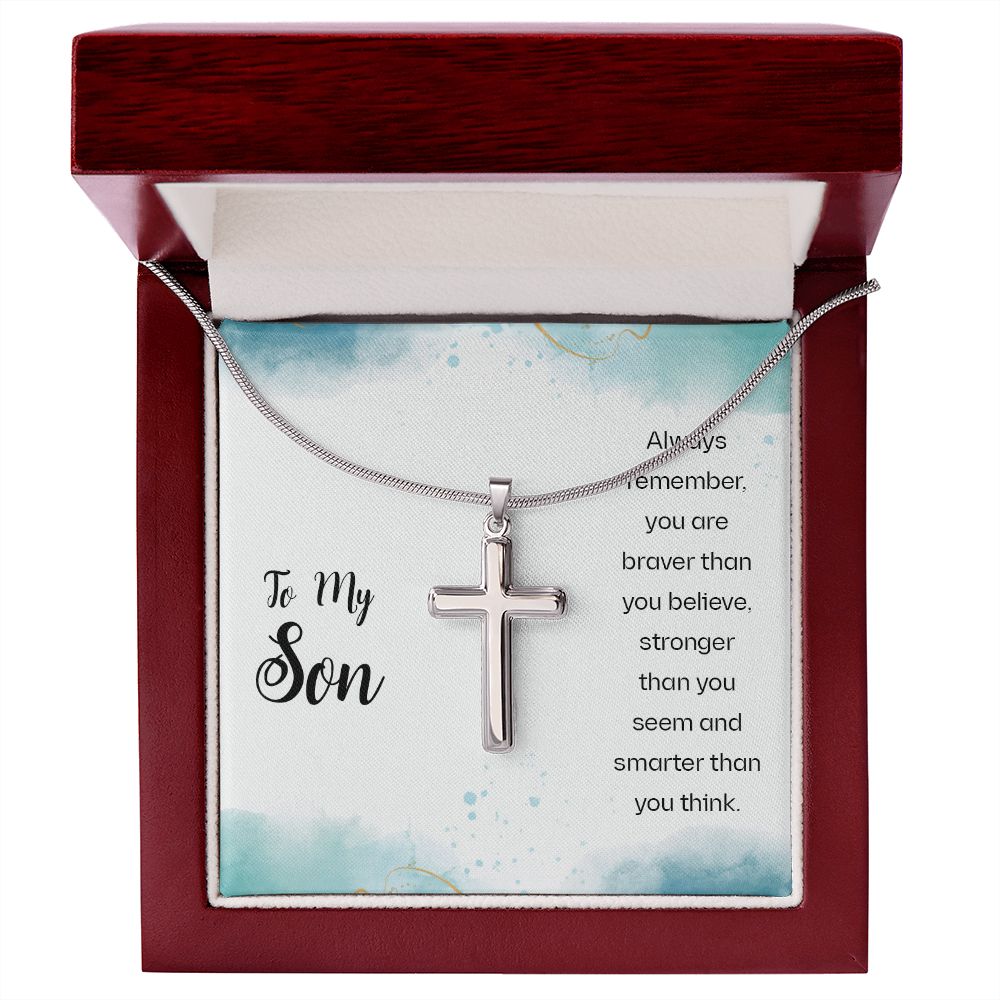 To My Son Necklace From Mom and Dad Jewelry Son Gifts From Mom and Dad, Mother and Son Necklace, Birthday Gift For My Son Graduation Christmas Cuban Link Chain Necklace Present