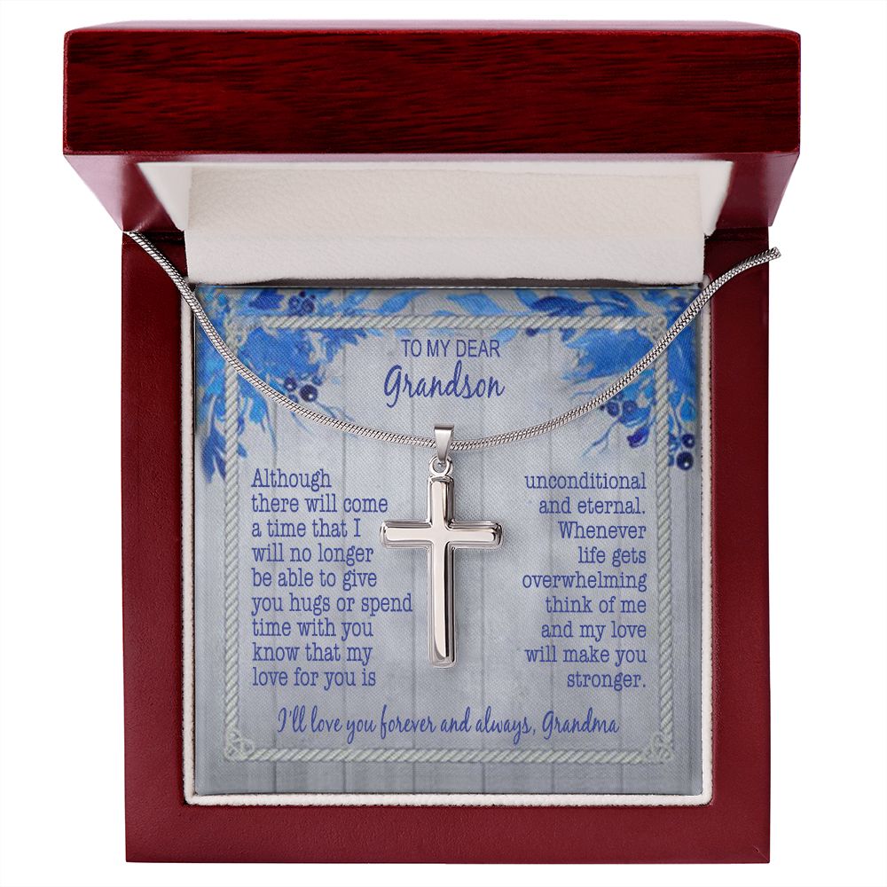 To My Grandson Gift for Grandson Grandson Birthday for Grandson Cross Necklace 175220749551